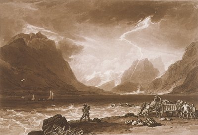 F.15.I Thun-tó, a „Liber Studiorum”-ból, vésette: Charles Turner, 1808 alkotó: Joseph Mallord William Turner
